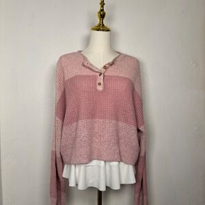 aeropostale pink knit striped sweater soft girl preppy academia cottagecore twee